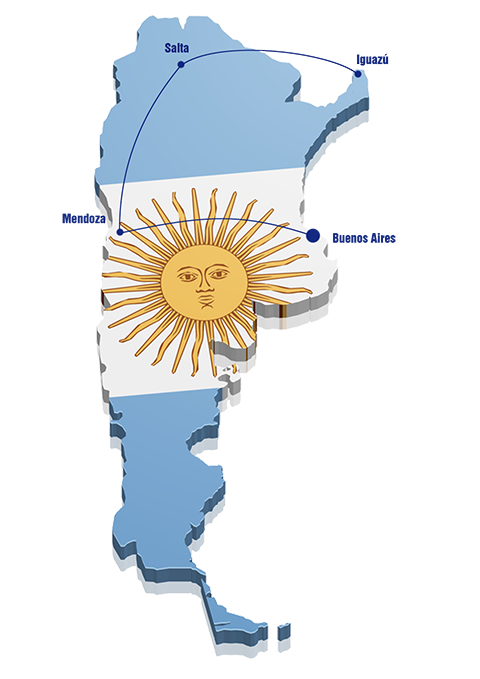Kaart noorden van Argentinie
